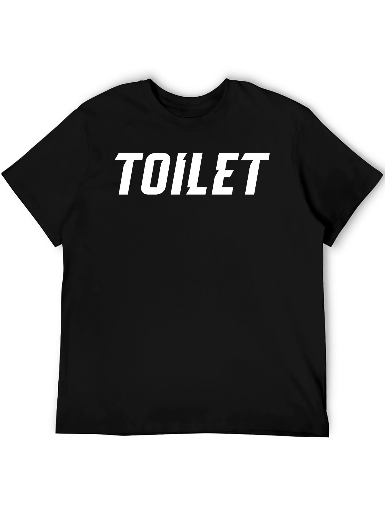 Camiseta Negra con Estampado TOILET en Blanco