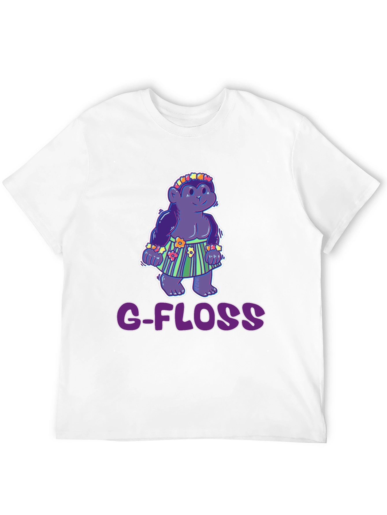 Camiseta Negra con Diseño Gracioso G-FLOSS