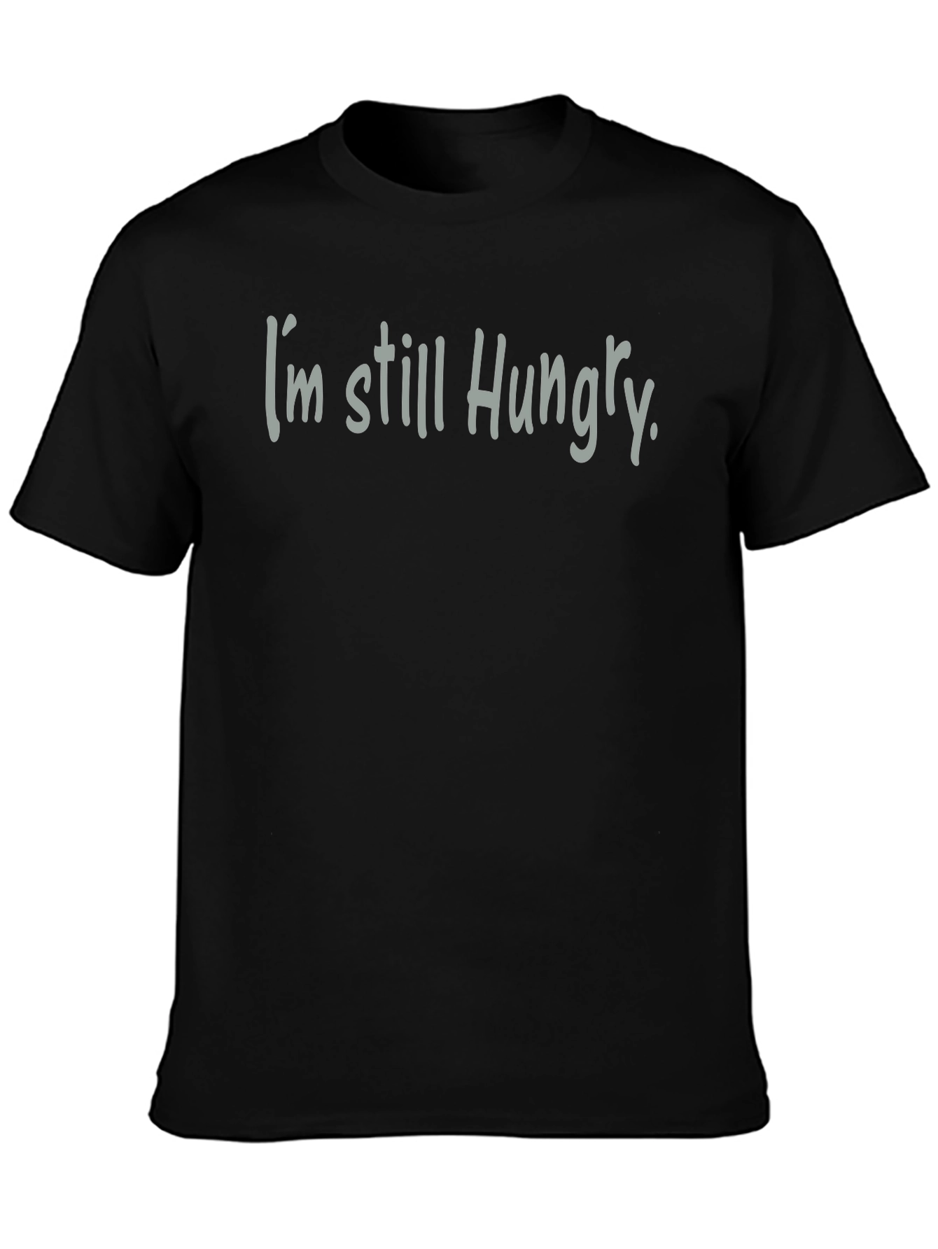 Camiseta Negra Aún Tengo Hambre Casual para Hombre