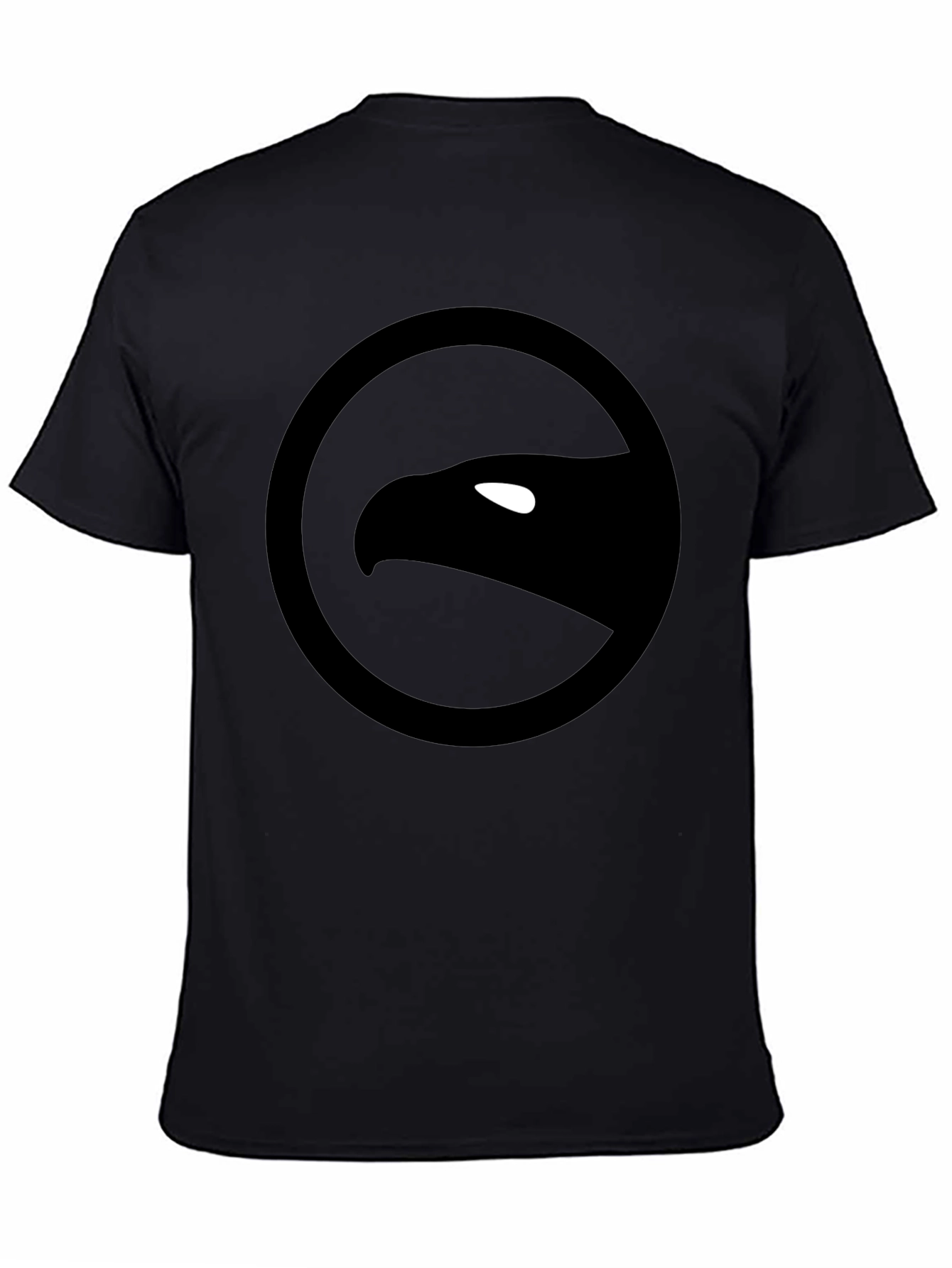 Camiseta Negra con Logo de Águila Circular