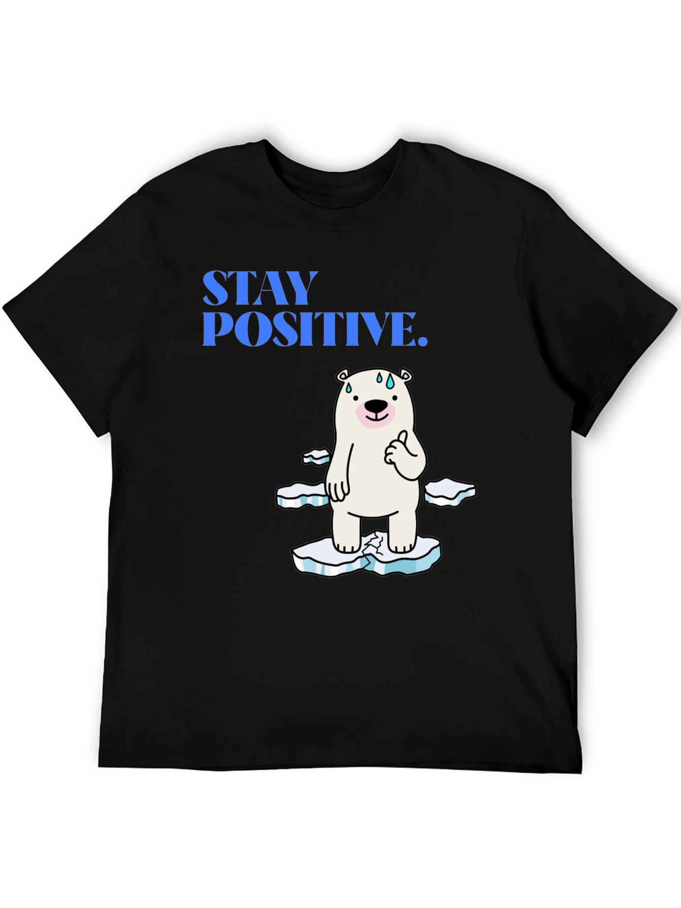 Camiseta Negra Stay Positive Oso Polar