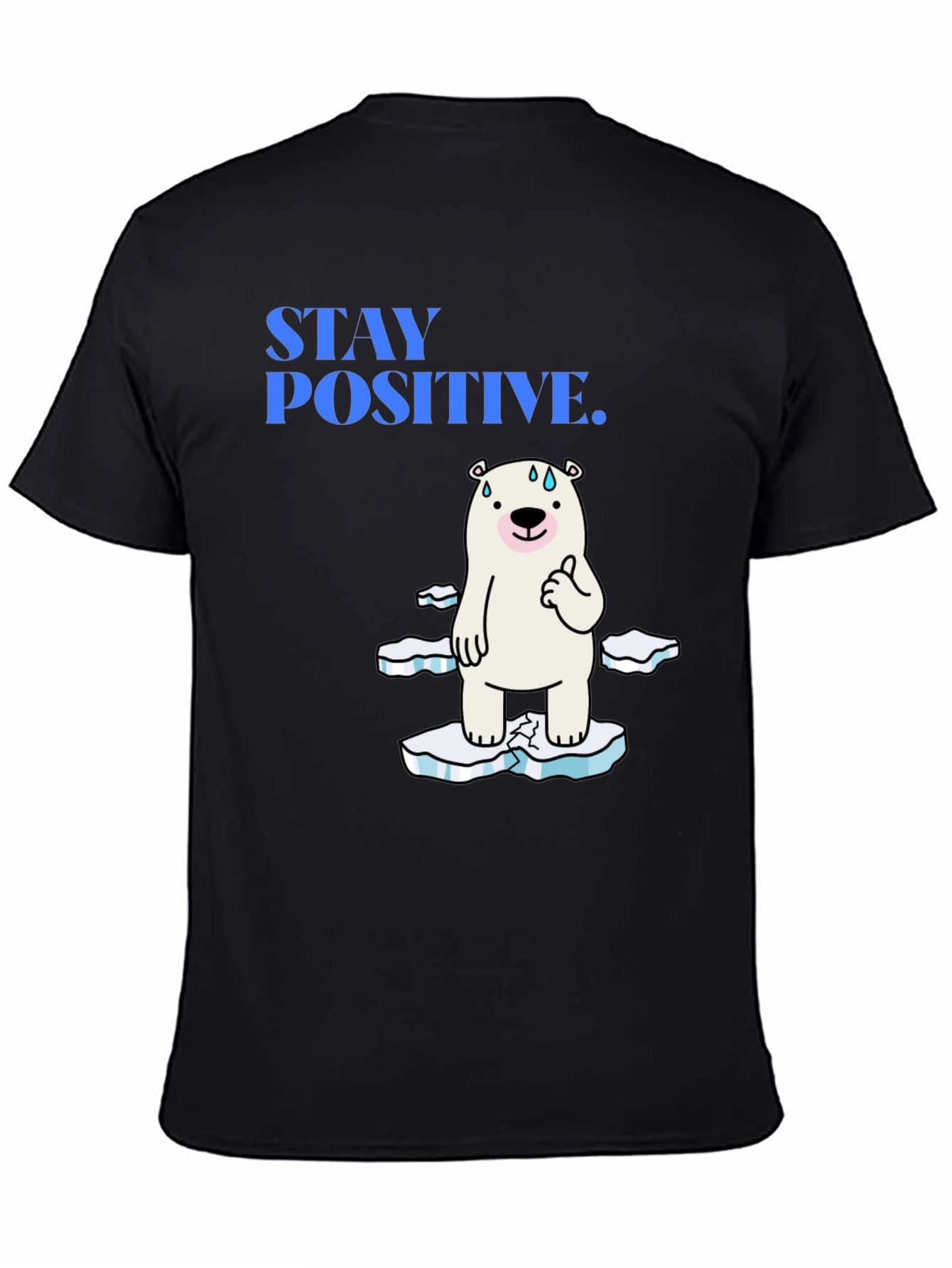 Camiseta Negra Stay Positive Oso Polar