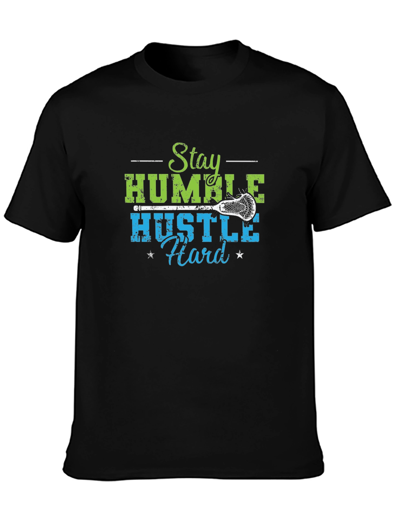 Camiseta Negra Stay Humble Hustle Hard Lacrosse