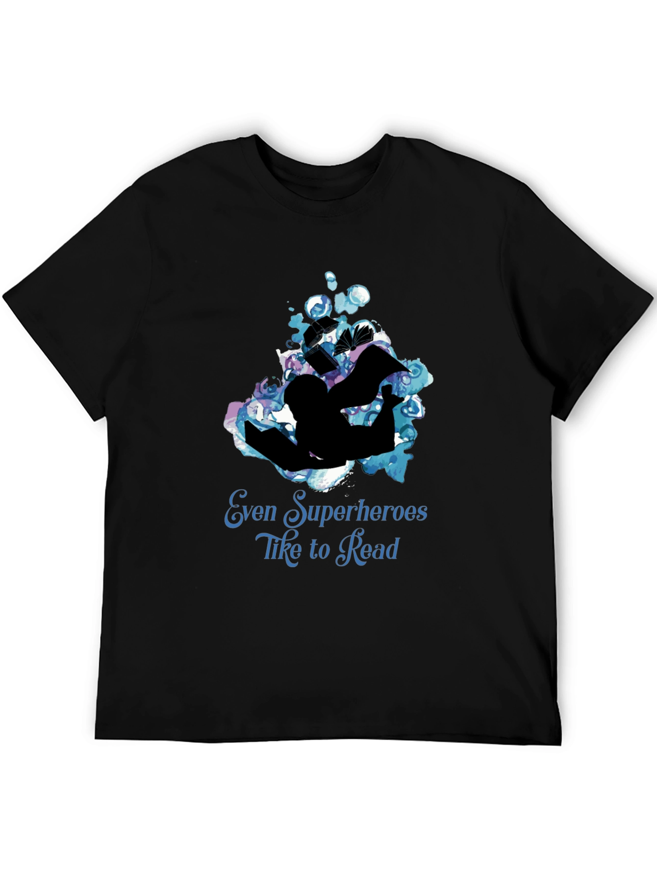 Camiseta Negra: Superhéroes Aman Leer
