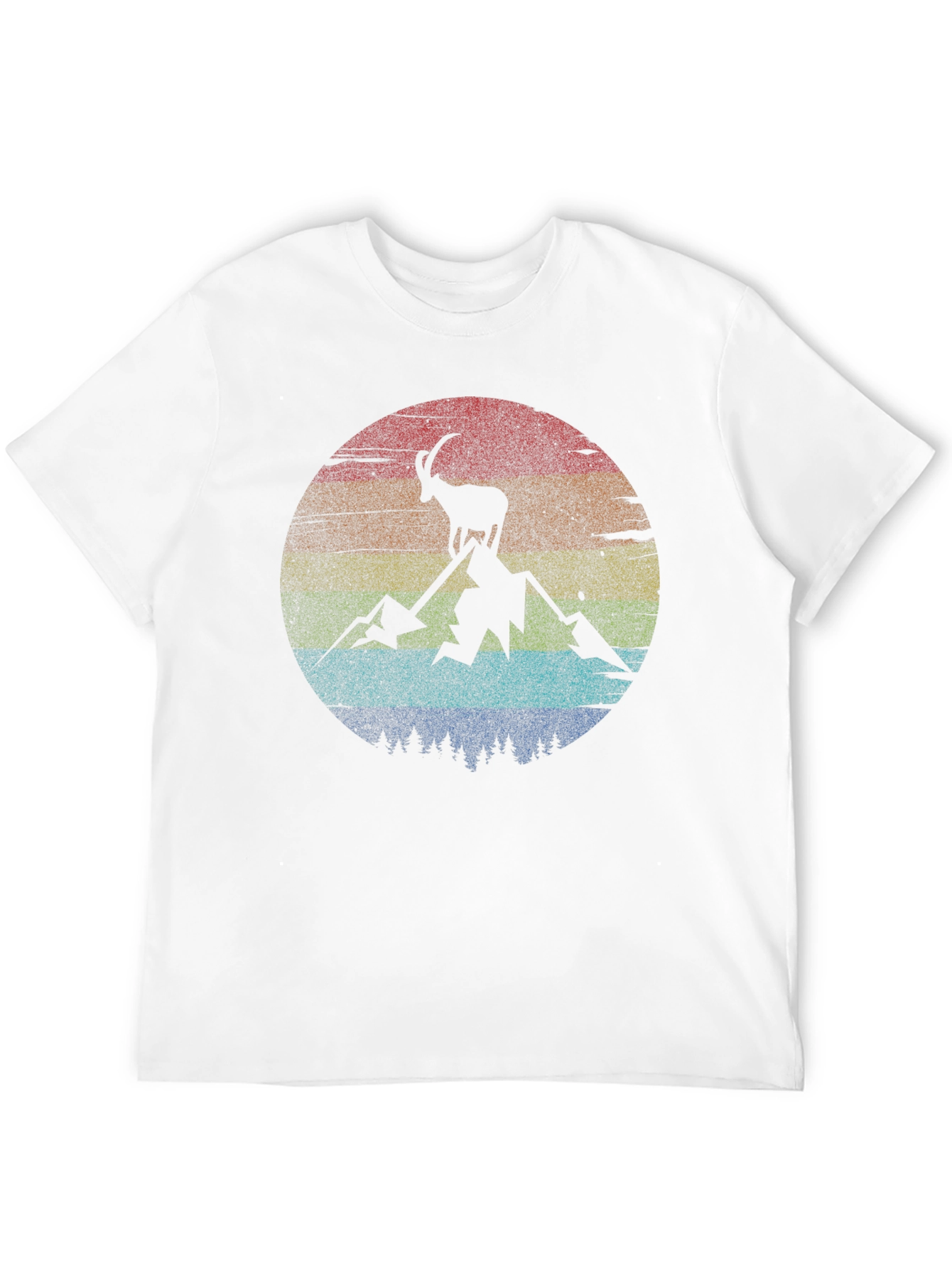 Camiseta Negra con Diseño de Cabra Montañera Retro