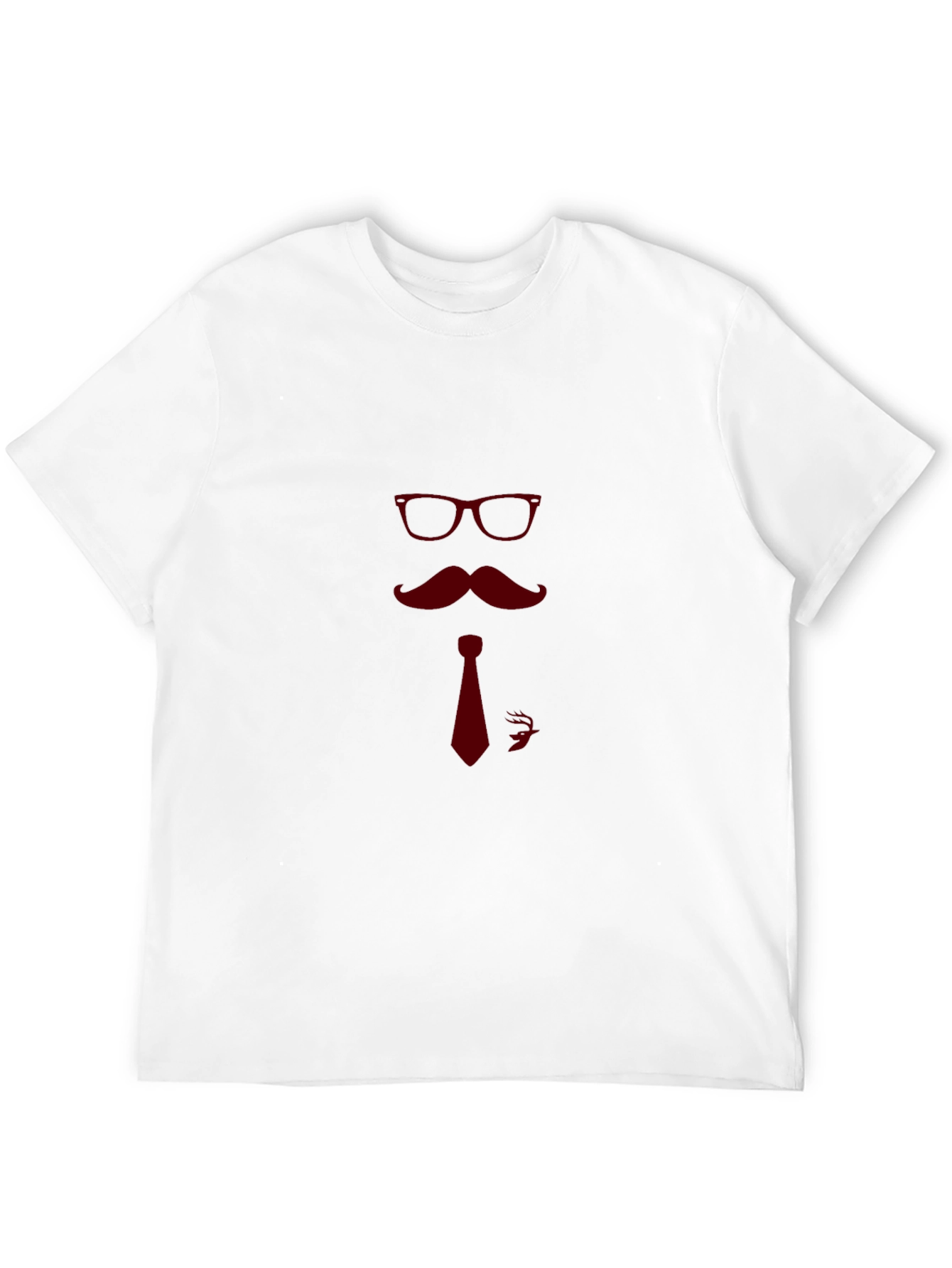Camiseta Negra con Diseño de Bigote y Gafas