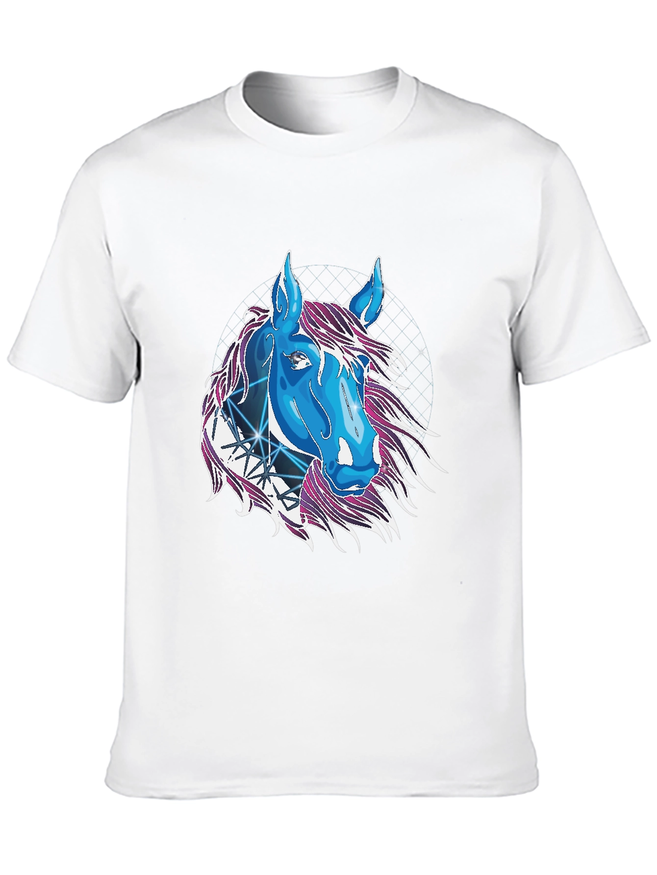 Camiseta Negra con Diseño de Caballo Cósmico