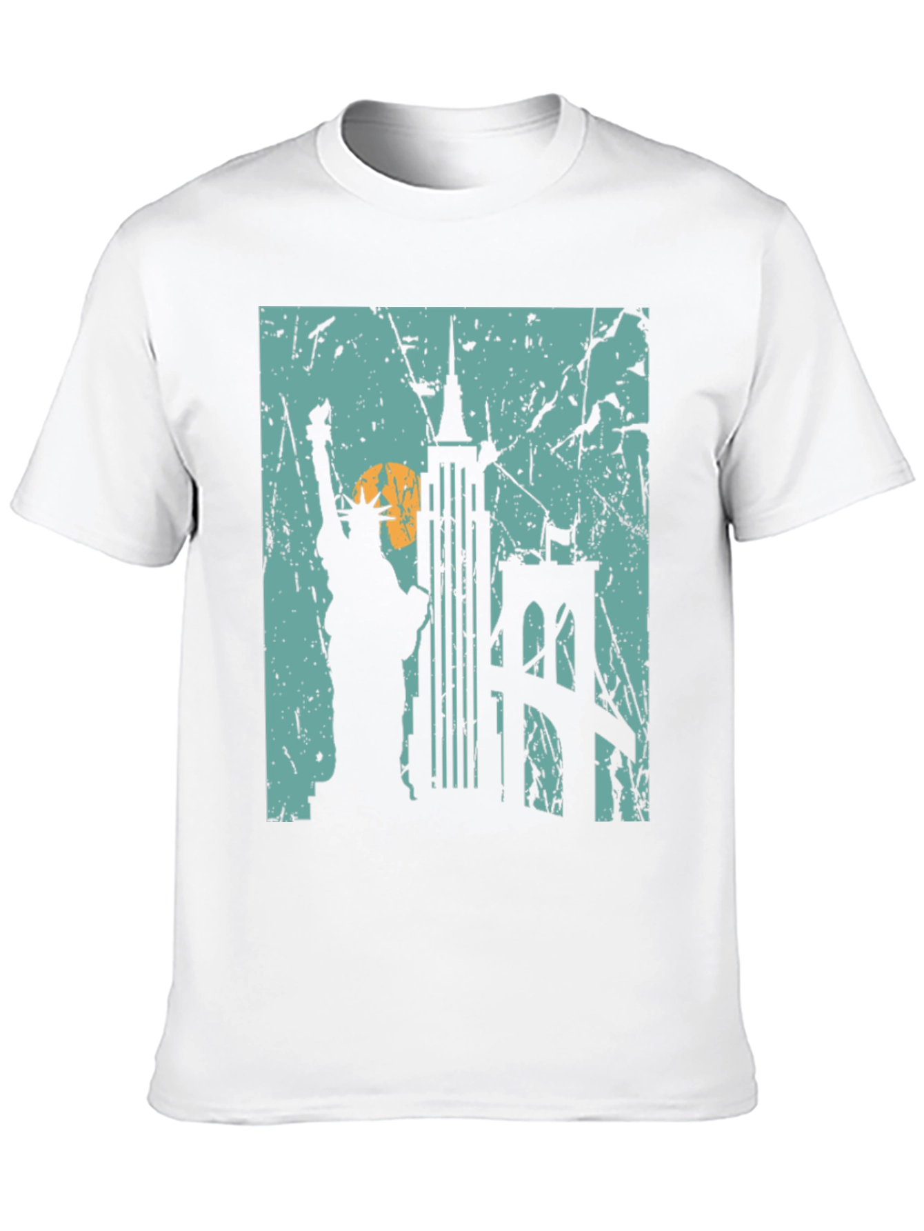 Camiseta Negra Nueva York Estatua Libertad Puente