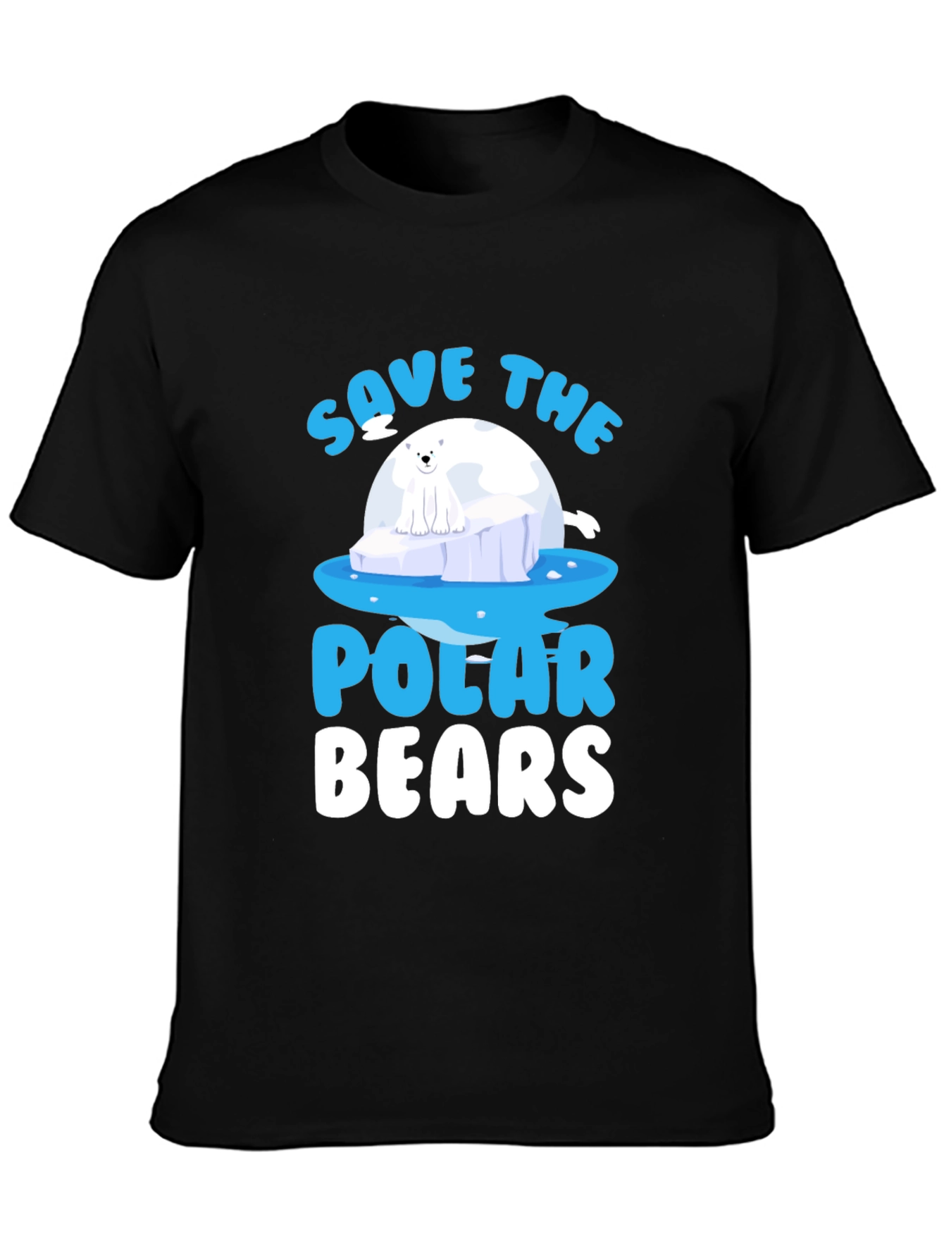 Camiseta Negra Salvar Osos Polares - Diseño Gráfico