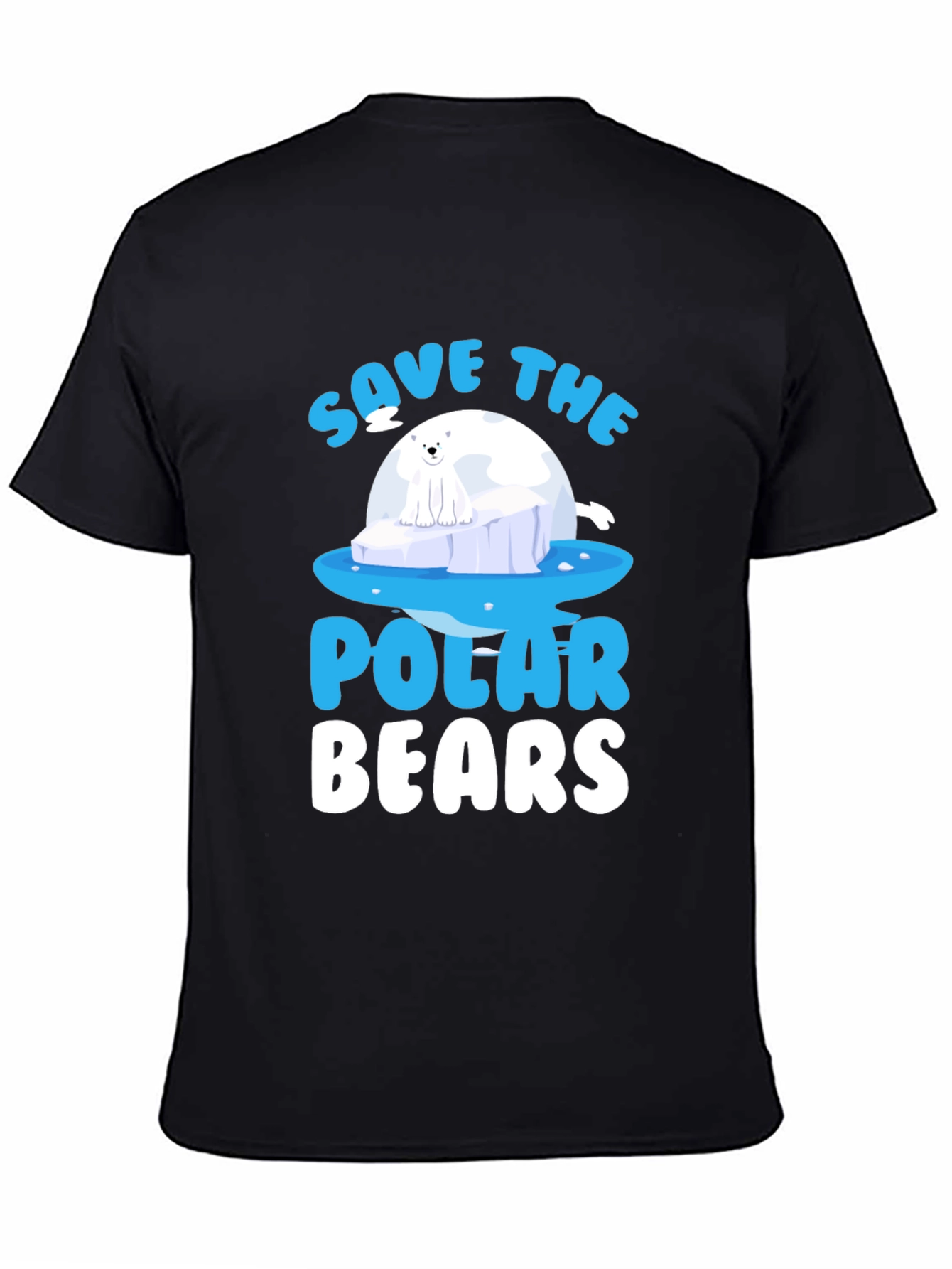Camiseta Negra Salvar Osos Polares - Diseño Gráfico