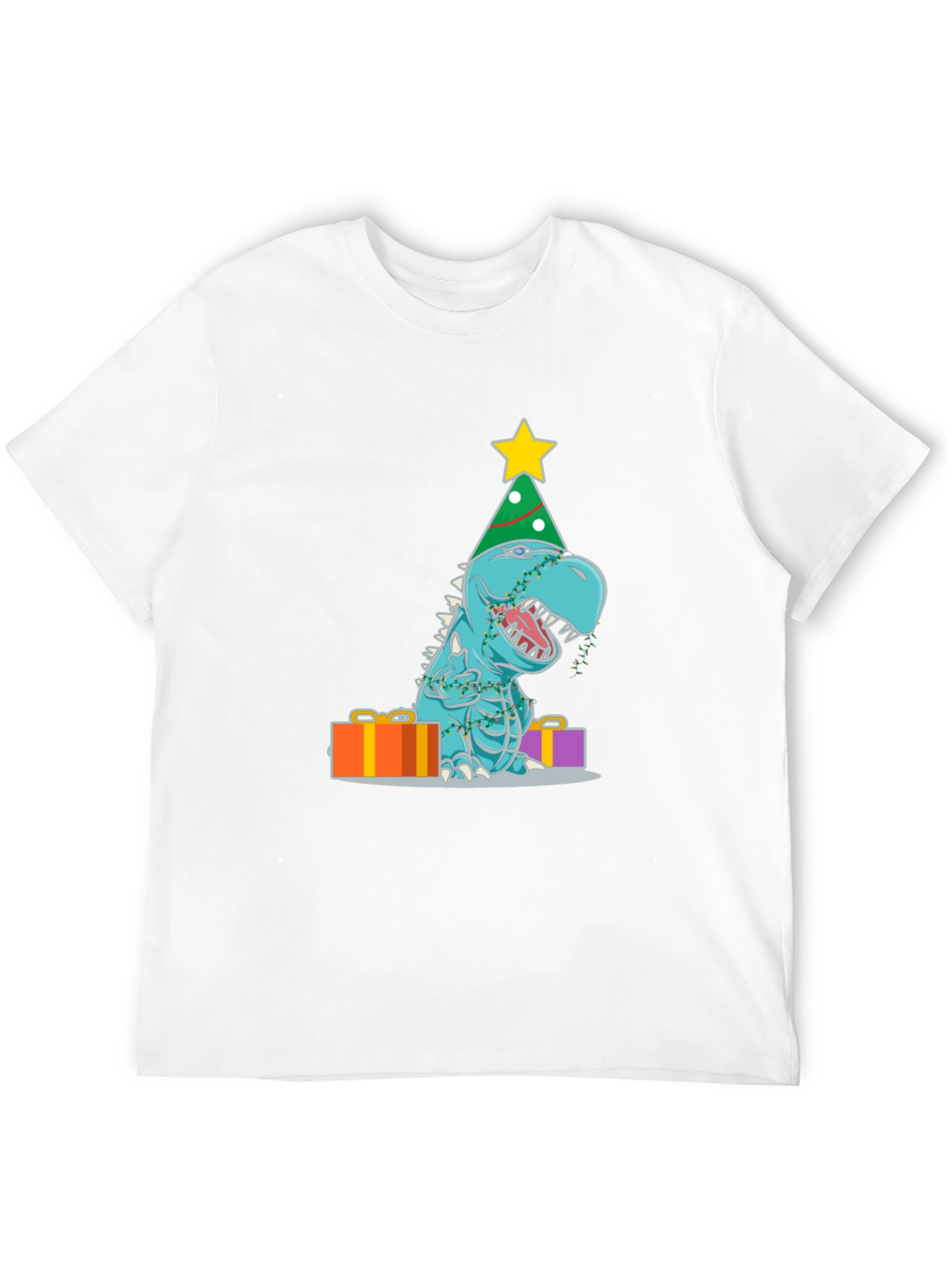 Camiseta de Dinosaurio Navideño