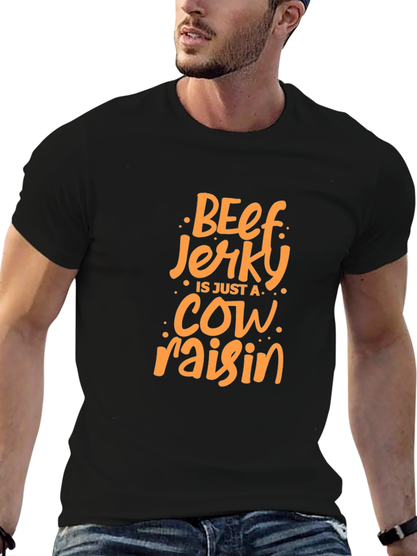 Camiseta Negra con Diseño de Beef Jerky