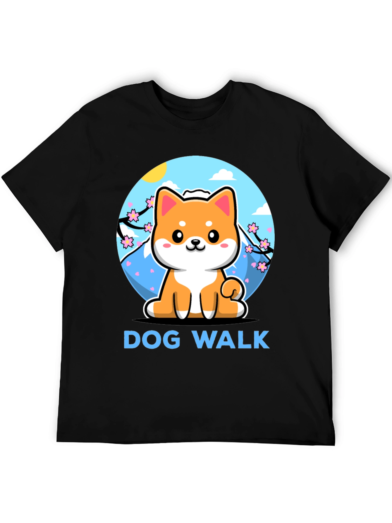 Camiseta Negra Dog Walk Shiba Inu