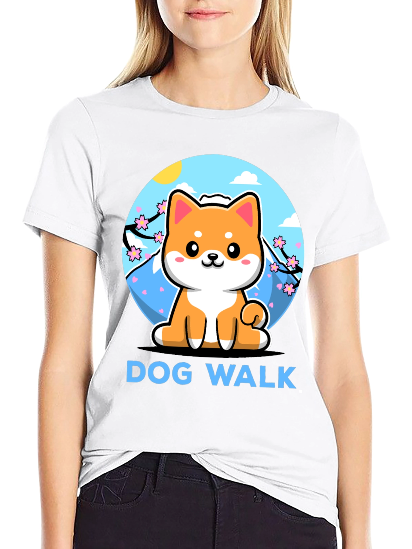 Camiseta Negra Dog Walk Shiba Inu
