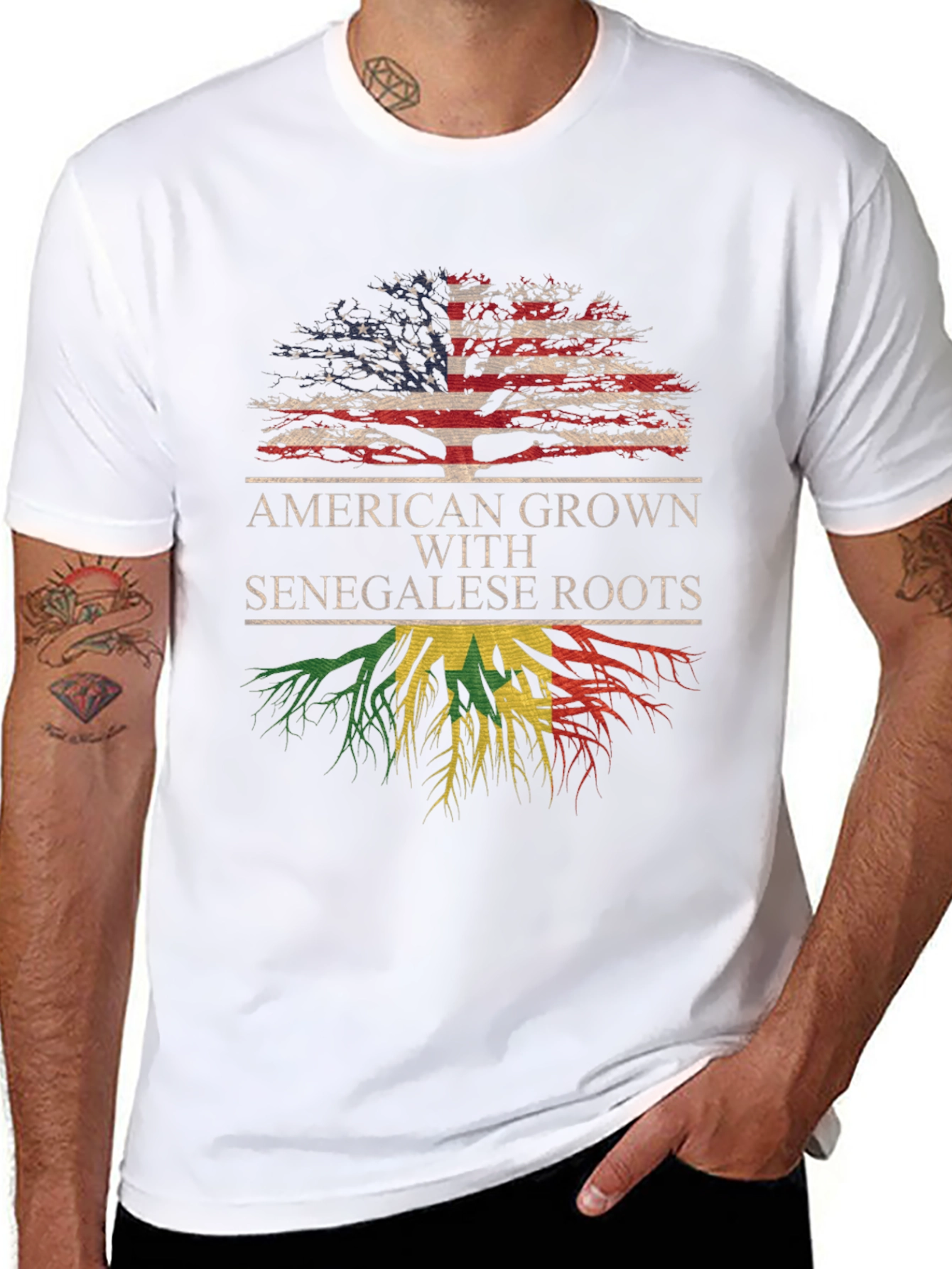 Camiseta Raíces Americanas y Senegalesas