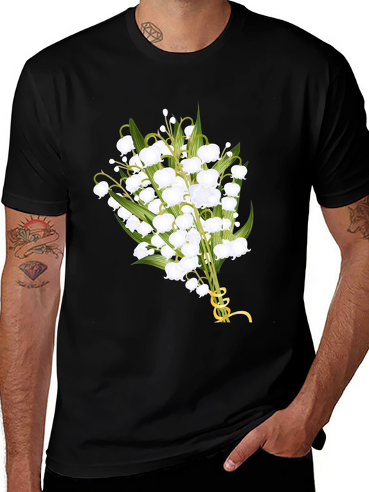 Camiseta Negra con Lirios del Valle