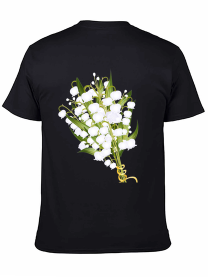 Camiseta Negra con Lirios del Valle