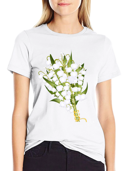 Camiseta Negra con Lirios del Valle