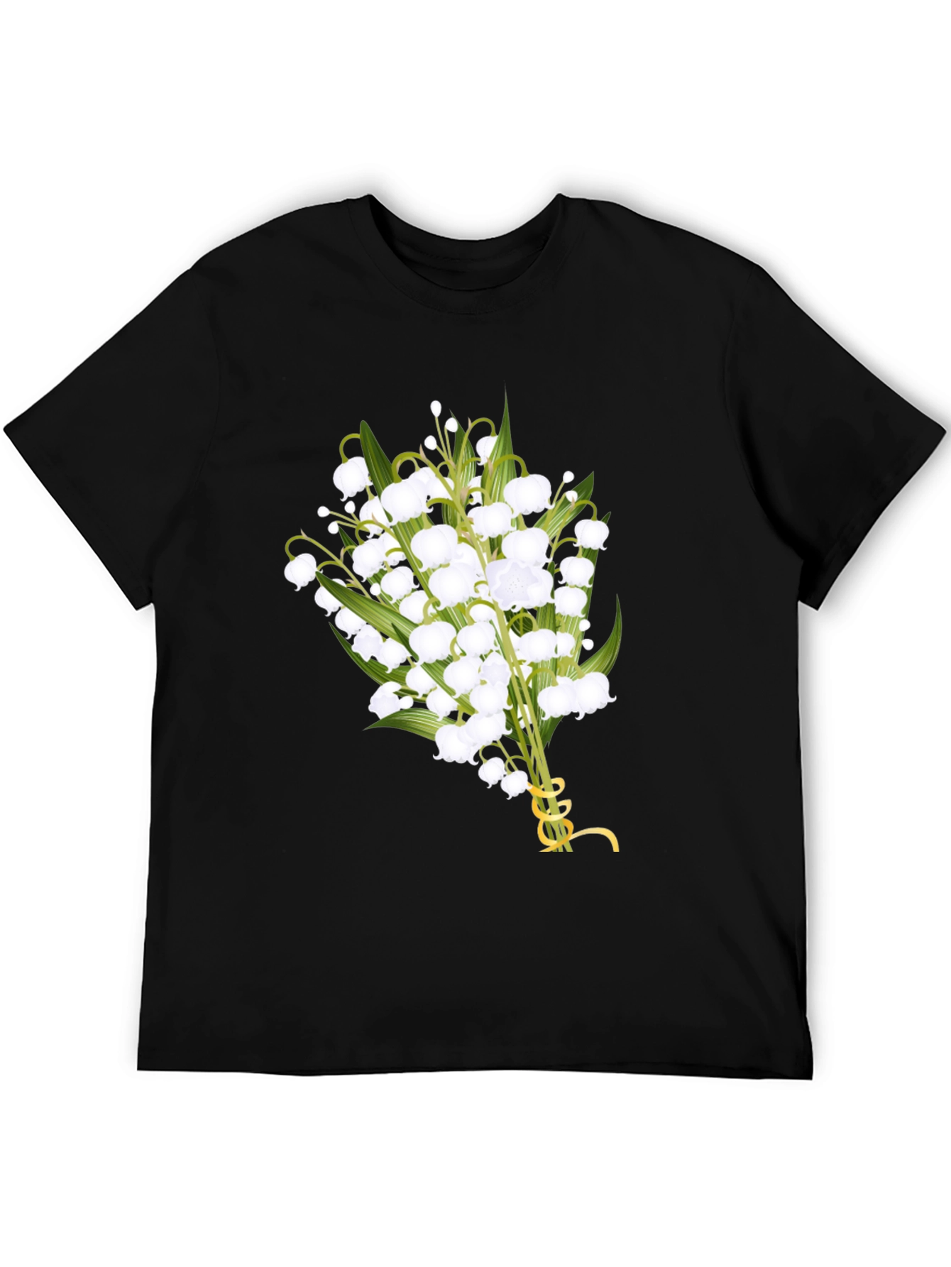 Camiseta Negra con Lirios del Valle