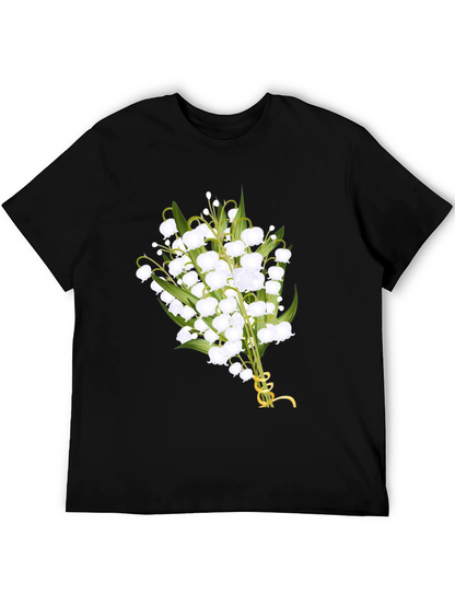 Camiseta Negra con Lirios del Valle