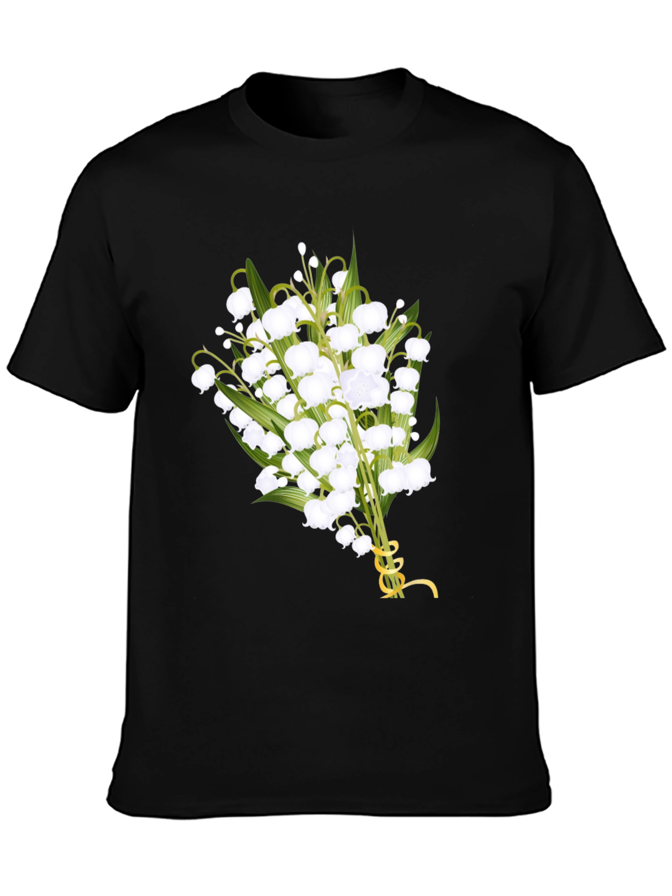 Camiseta Negra con Lirios del Valle