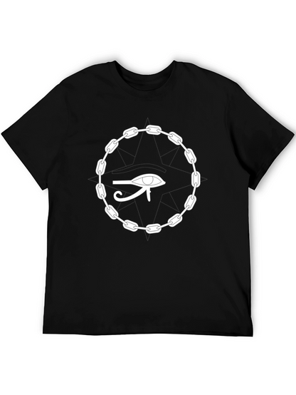 Camiseta Negra Ojo Egipcio Cadena Unisex Algodón