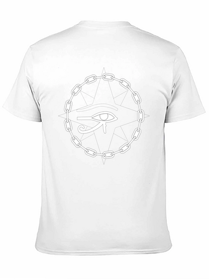 Camiseta Negra Ojo Egipcio Cadena Unisex Algodón