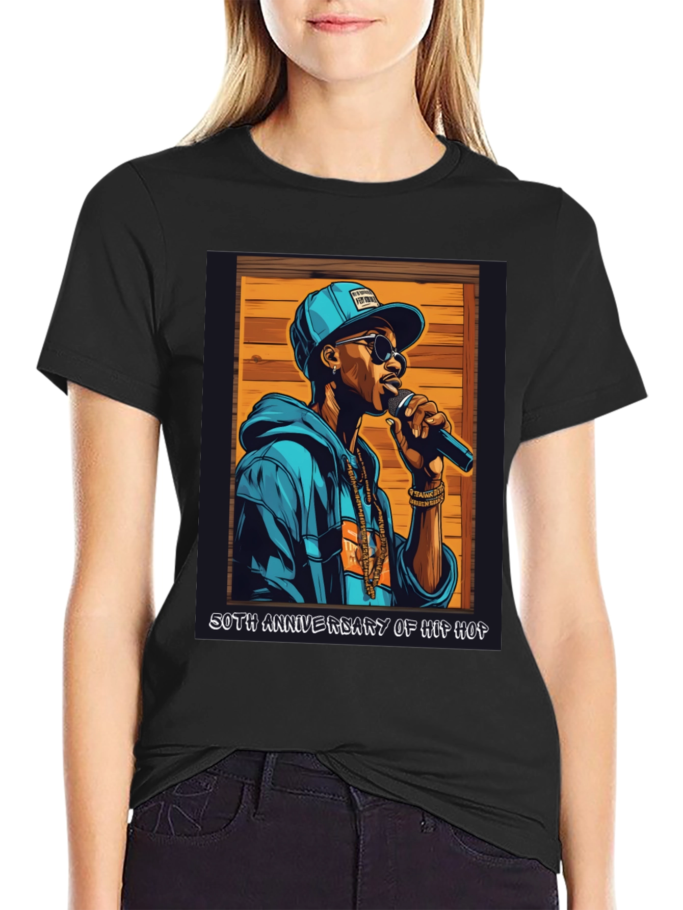 Camiseta Negra 50 Aniversario Hip Hop