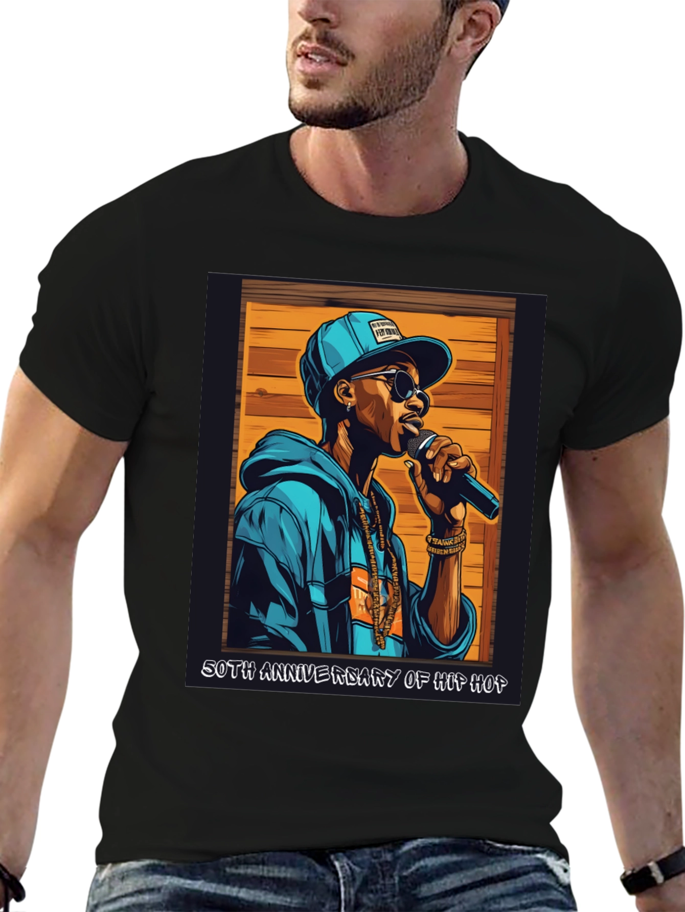 Camiseta Negra 50 Aniversario Hip Hop