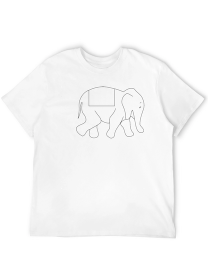 Camiseta Negra con Estampado de Elefante