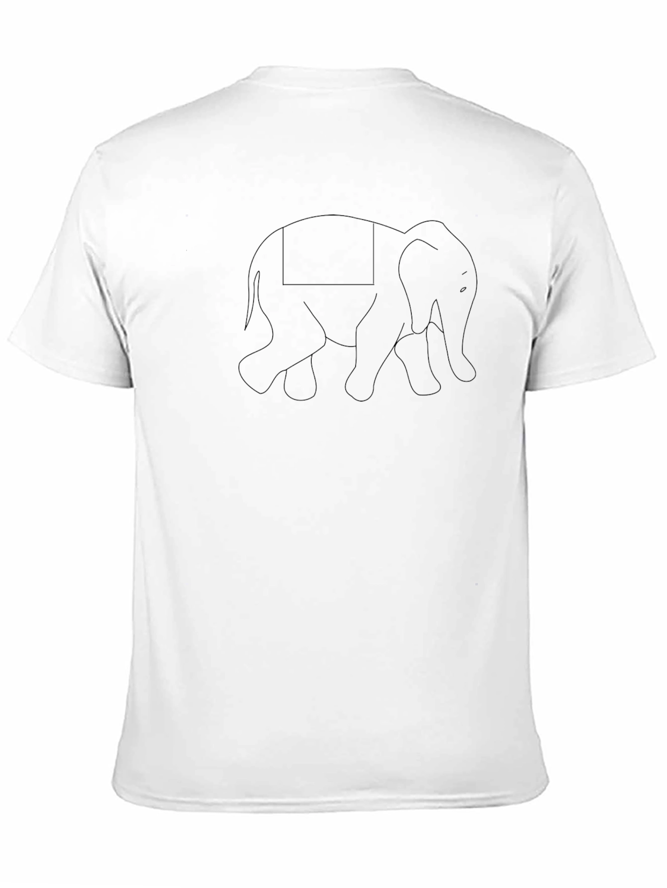 Camiseta Negra con Estampado de Elefante