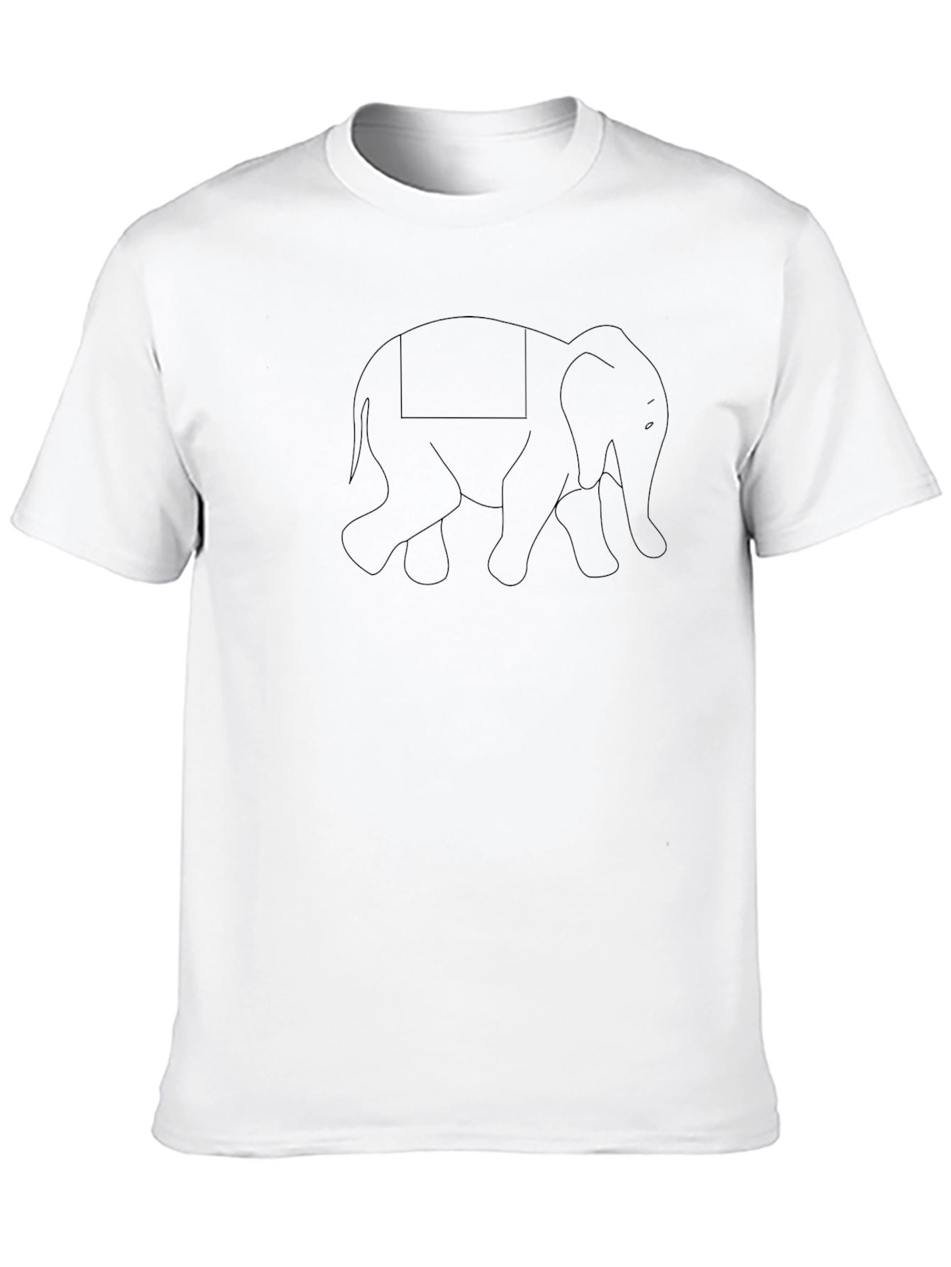 Camiseta Negra con Estampado de Elefante