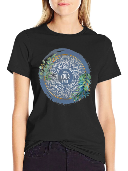 Camiseta Negra con Laberinto Elige Tu Camino