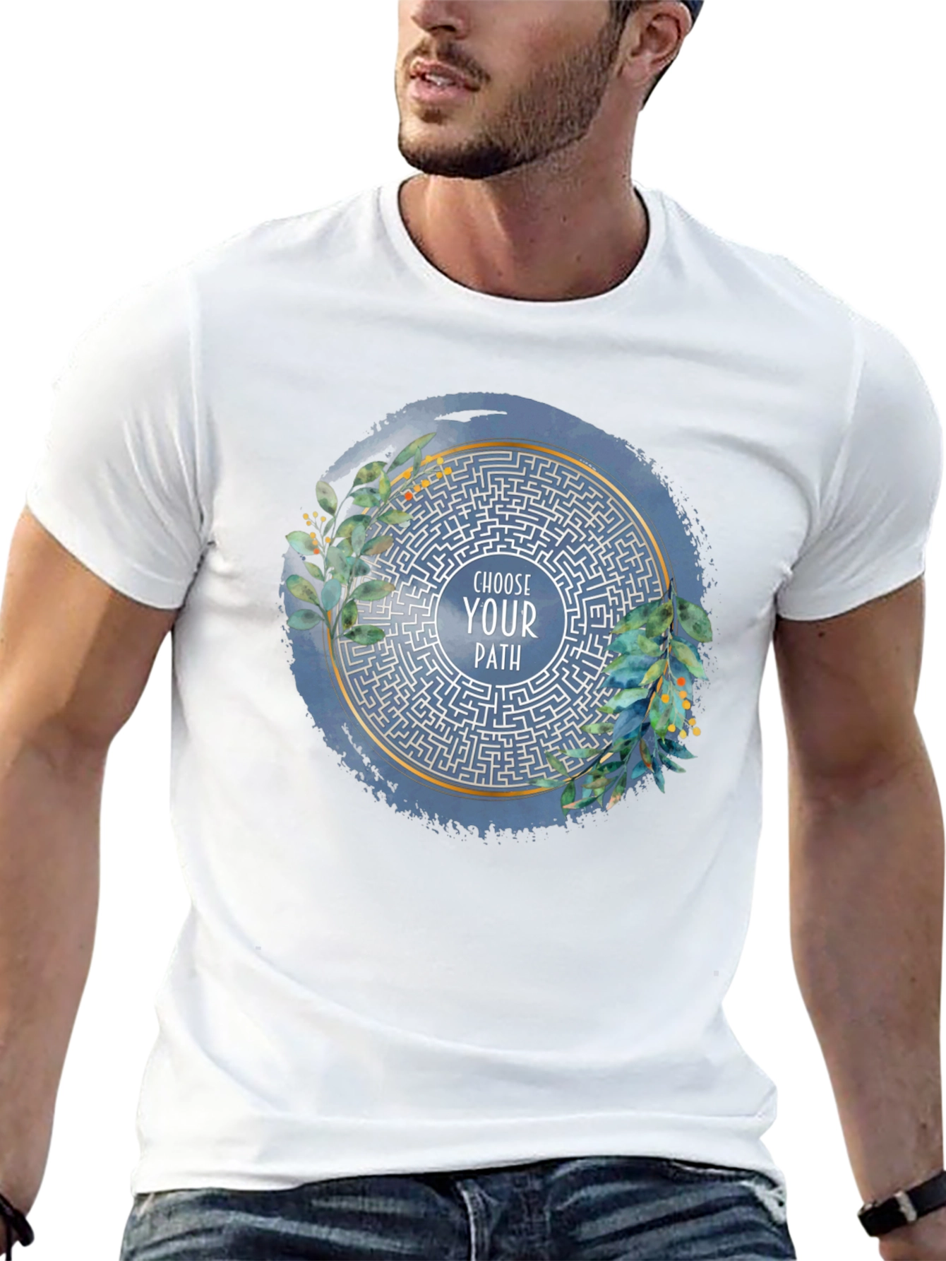 Camiseta Negra con Laberinto Elige Tu Camino
