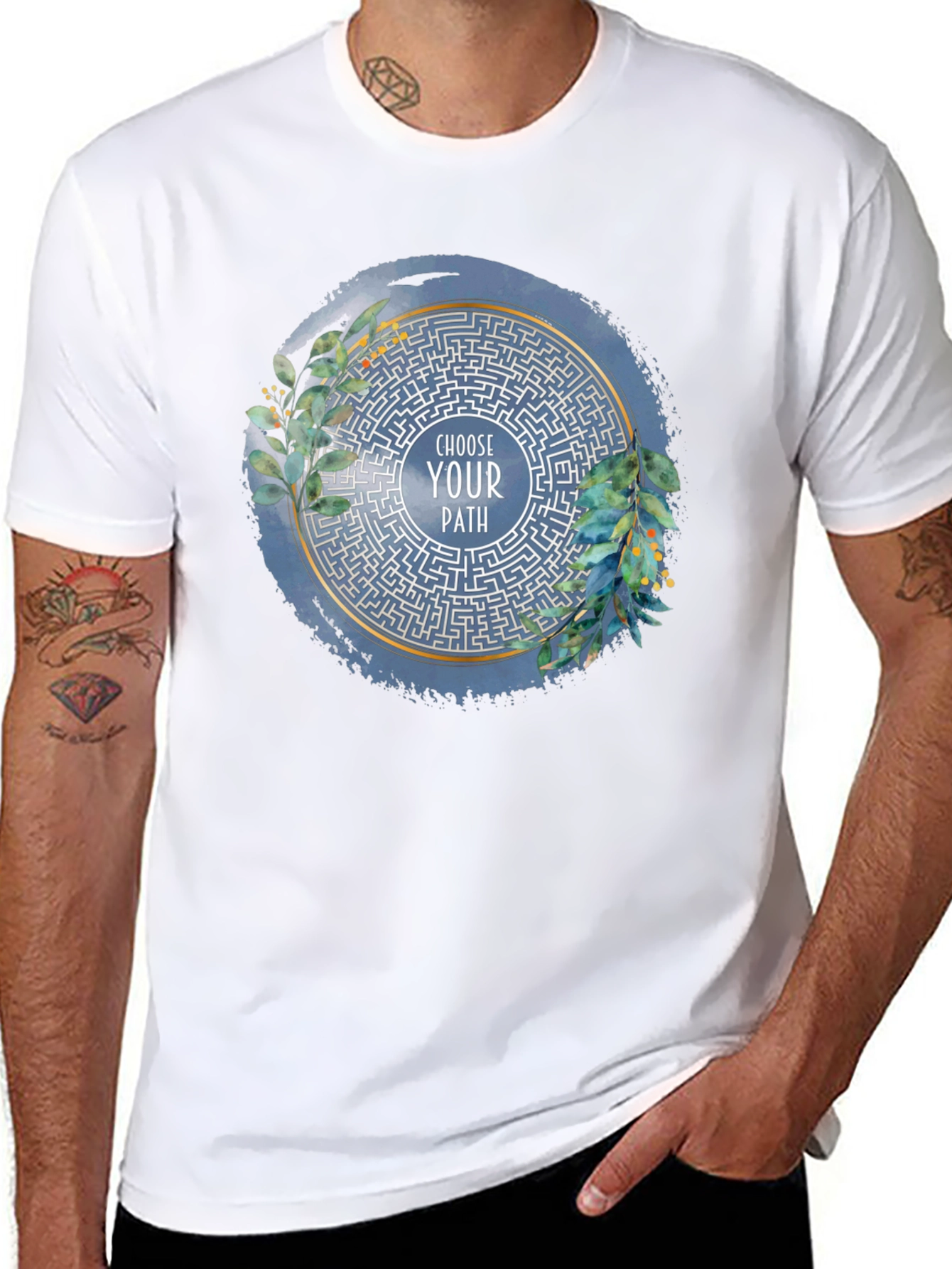 Camiseta Negra con Laberinto Elige Tu Camino