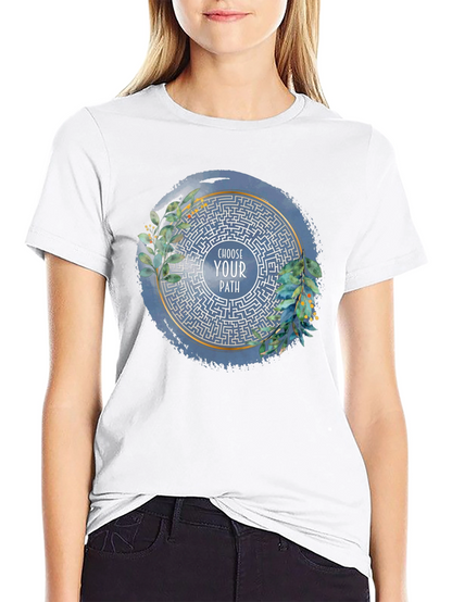 Camiseta Negra con Laberinto Elige Tu Camino
