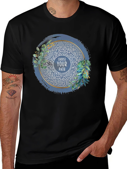 Camiseta Negra con Laberinto Elige Tu Camino