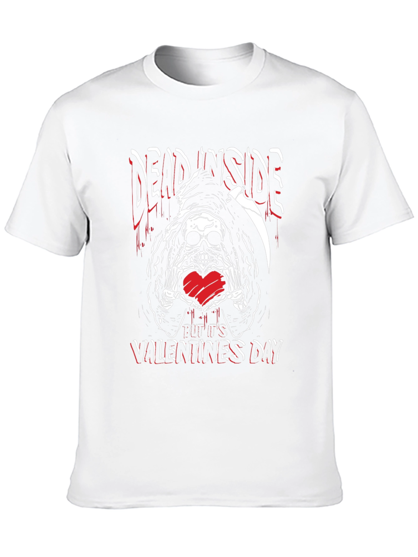 Camiseta Negra Dead Inside San Valentín con Calavera