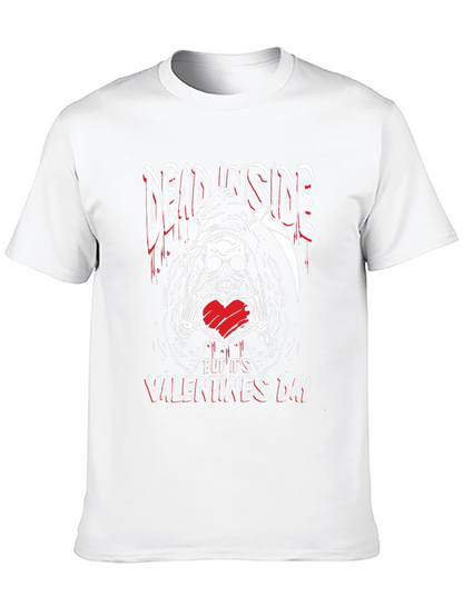 Camiseta Negra Dead Inside San Valentín con Calavera