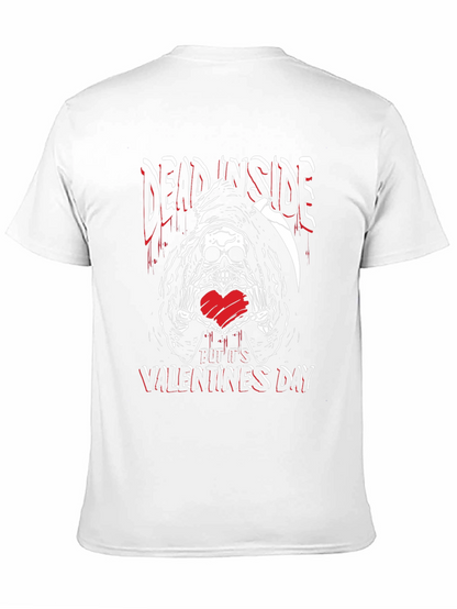 Camiseta Negra Dead Inside San Valentín con Calavera