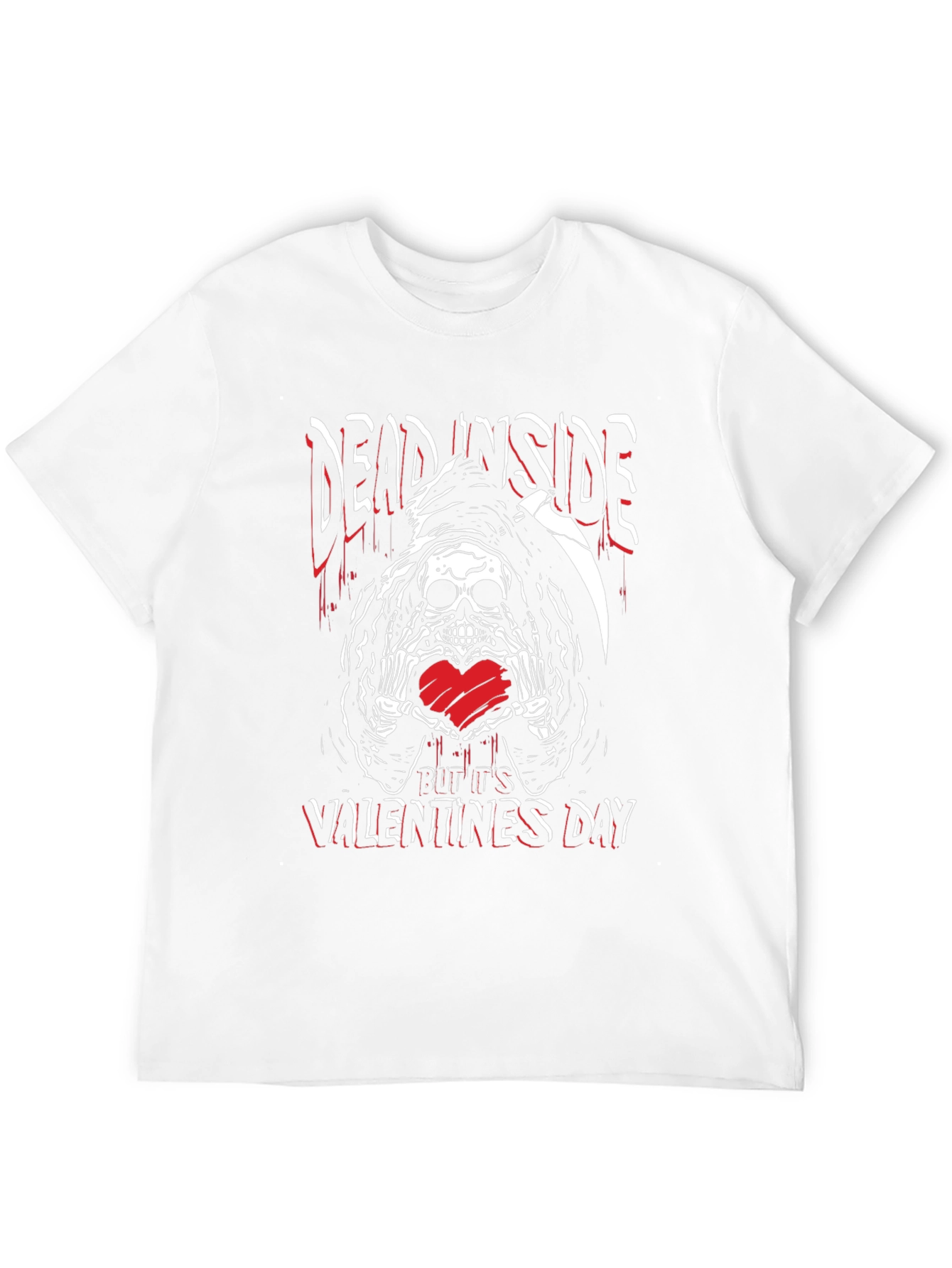 Camiseta Negra Dead Inside San Valentín con Calavera