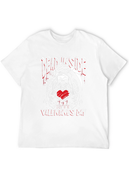 Camiseta Negra Dead Inside San Valentín con Calavera
