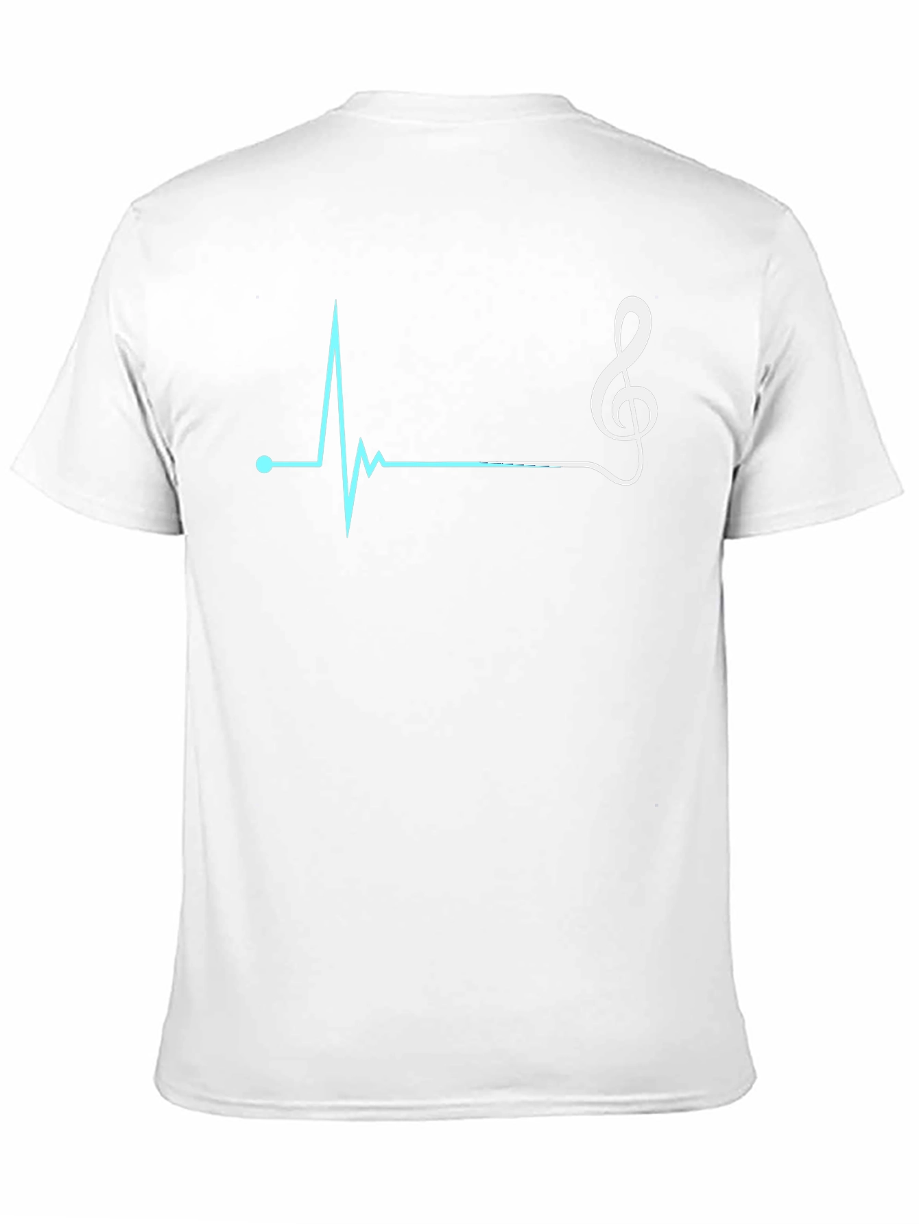 Camiseta Negra con Diseño de Ritmo Cardíaco Musical