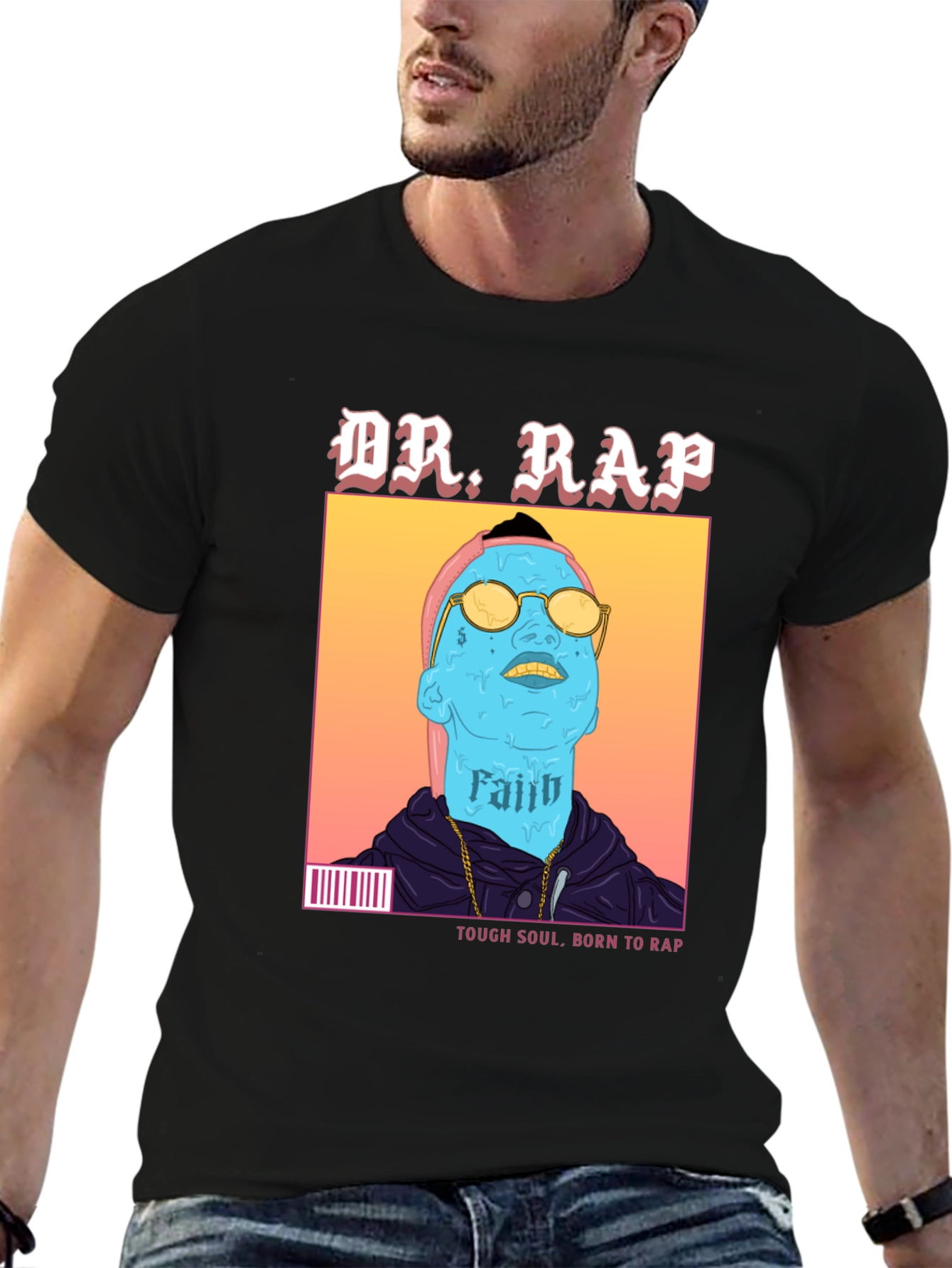 Camiseta Negra Dr. Rap - Estilo Urbano