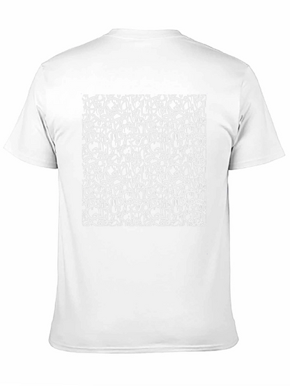 Camiseta Negra Estampado Abstracto Urbano