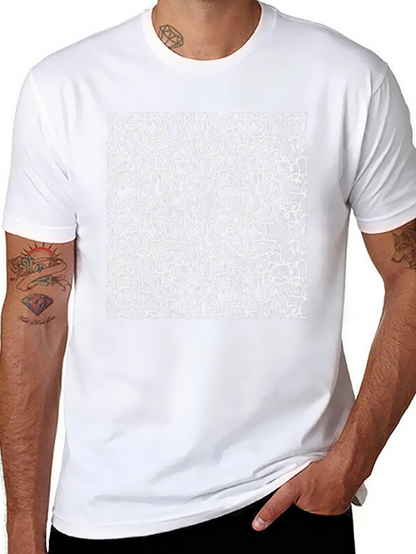 Camiseta Negra Estampado Abstracto Urbano