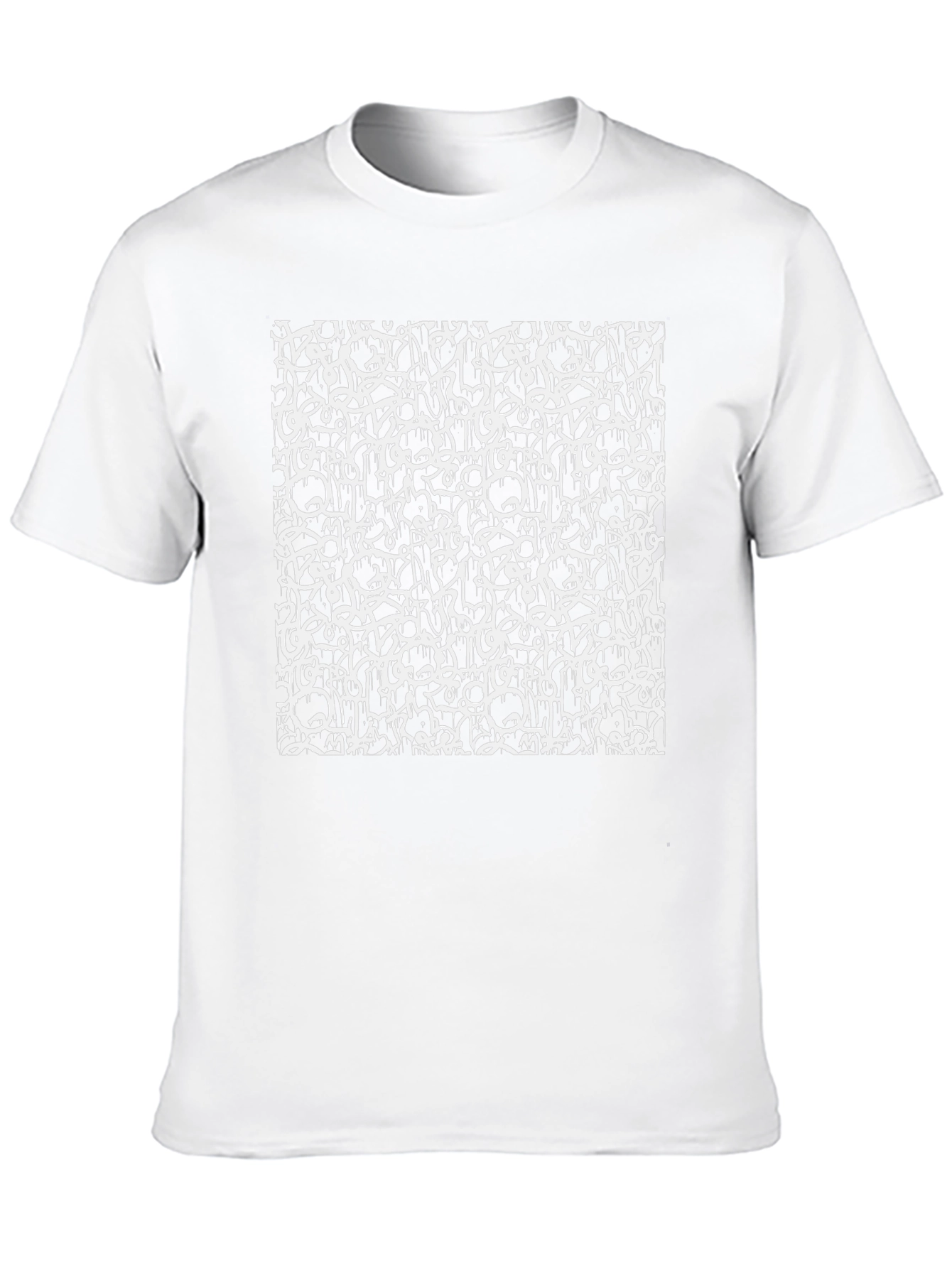 Camiseta Negra Estampado Abstracto Urbano