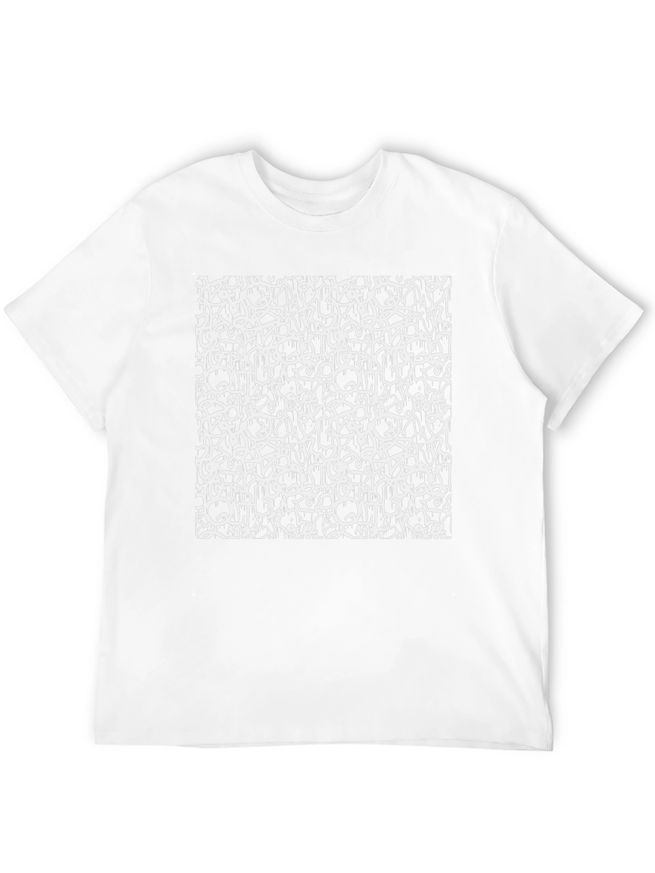 Camiseta Negra Estampado Abstracto Urbano