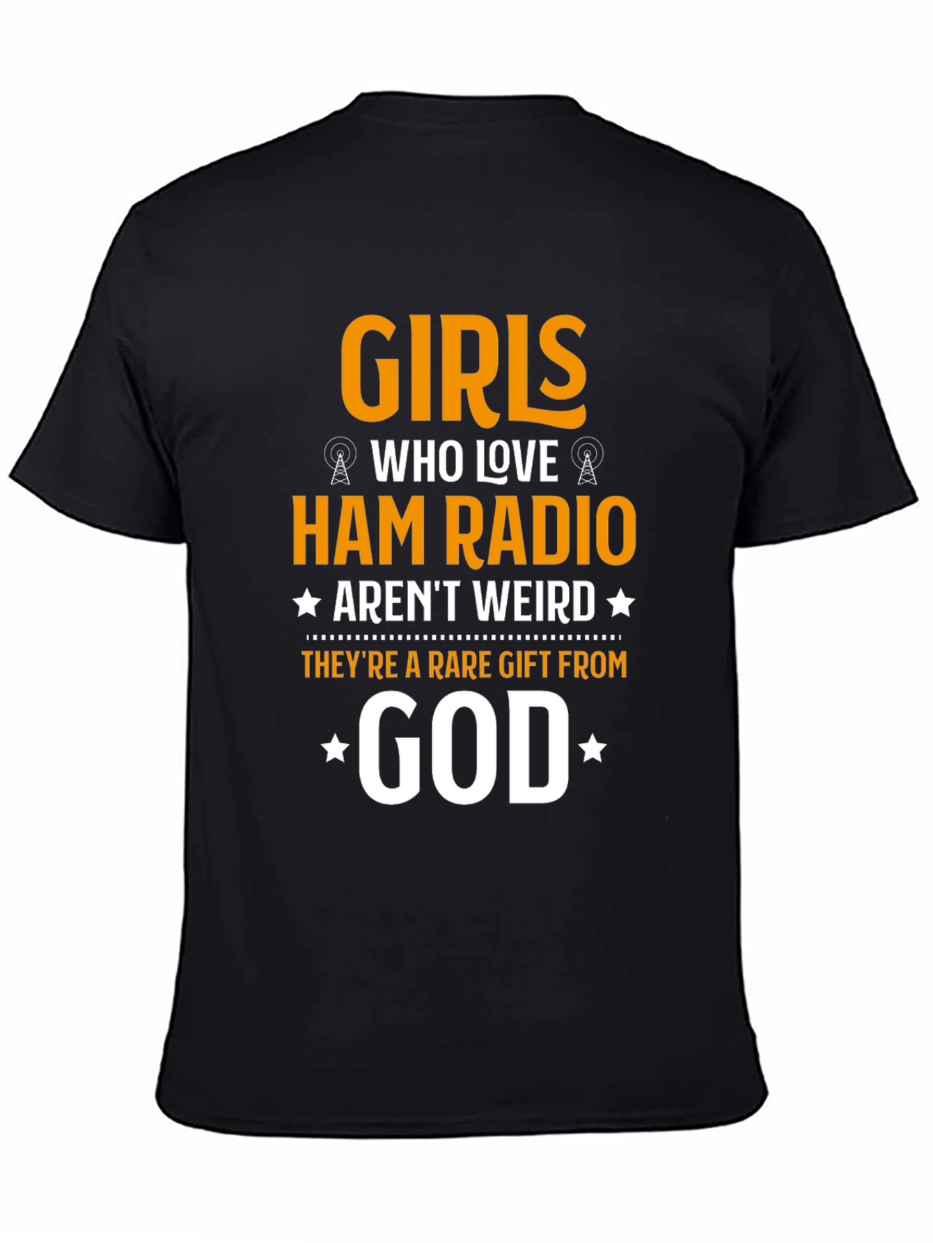 Camiseta Negra Girls Who Love Ham Radio