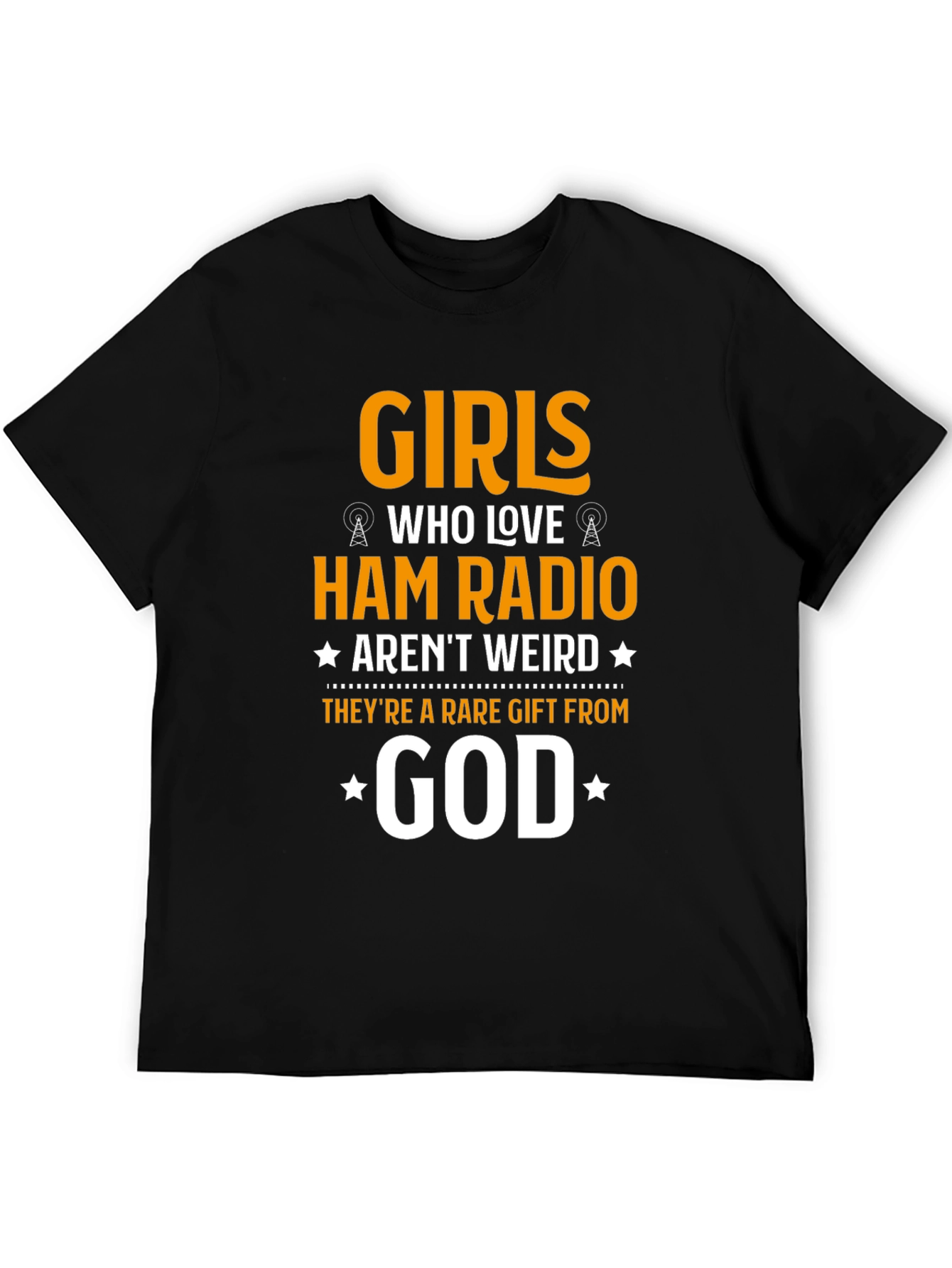 Camiseta Negra Girls Who Love Ham Radio